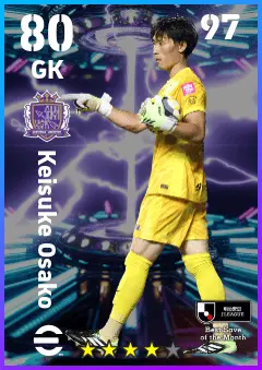 Keisuke Osako eFootball 2026 player card — 80 OVR GK