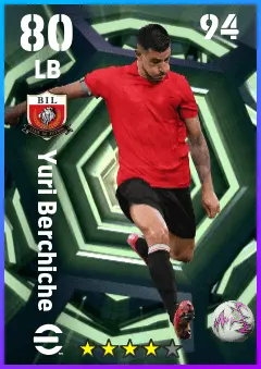 Yuri Berchiche eFootball 2026 player card — 80 OVR LB