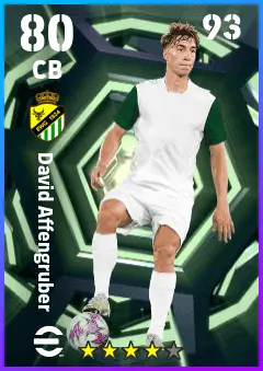 David Affengruber eFootball 2026 player card — 80 OVR CB