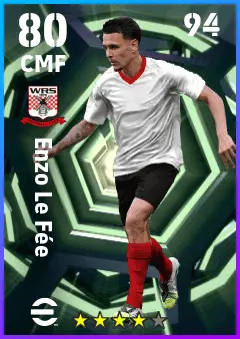 Enzo Le Fee eFootball 2026 player card — 80 OVR CMF