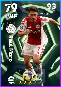 Raul Moro eFootball 2026 player card — 79 OVR LWF