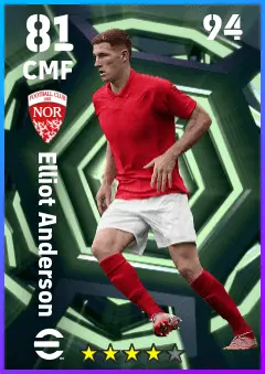 Elliot Anderson eFootball 2026 player card — 81 OVR CMF