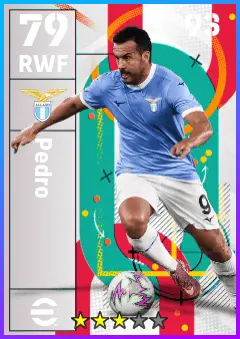 Pedro eFootball 2026 player card — 79 OVR RWF