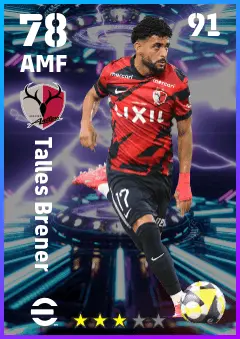 Talles Brener eFootball 2026 player card — 78 OVR AMF