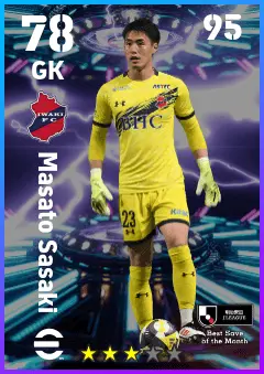 Masato Sasaki eFootball 2026 player card — 78 OVR GK