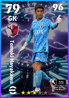 Tomoki Hayakawa eFootball 2026 player card — 79 OVR GK