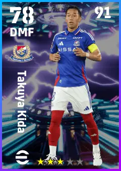 Takuya Kida eFootball 2026 player card — 78 OVR DMF