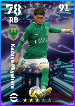 Kazuya Miyahara eFootball 2026 player card — 78 OVR RB
