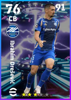 Ibrahim Dresevic eFootball 2026 player card — 76 OVR CB