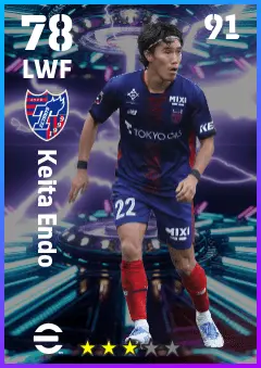Keita Endo eFootball 2026 player card — 78 OVR LWF