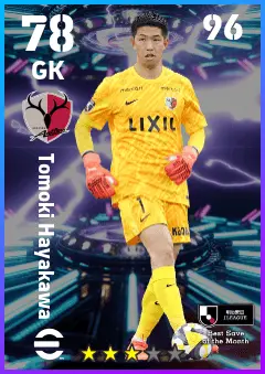 Tomoki Hayakawa eFootball 2026 player card — 78 OVR GK