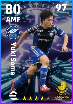 Yuki Soma eFootball 2026 player card — 80 OVR AMF