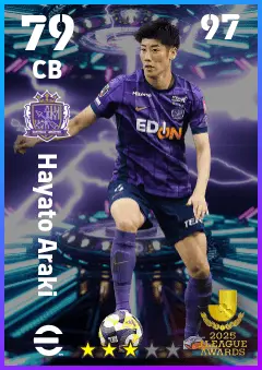 Hayato Araki eFootball 2026 player card — 79 OVR CB