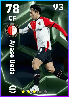 Ayase Ueda eFootball 2026 player card — 78 OVR CF