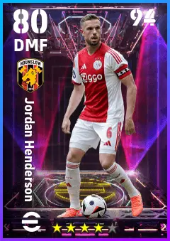 Jordan Henderson eFootball 2026 player card — 80 OVR DMF