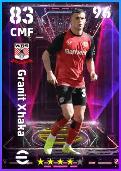 Granit Xhaka eFootball 2026 player card — 83 OVR CMF