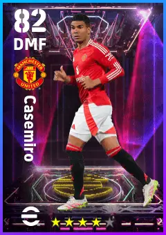 Casemiro eFootball 2026 player card — 82 OVR DMF