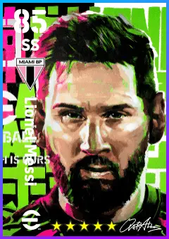 Lionel Messi eFootball 2026 player card — 85 OVR SS