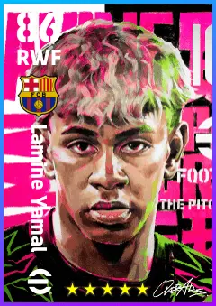 Lamine Yamal eFootball 2026 player card — 86 OVR RWF