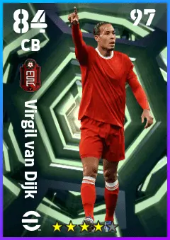 Virgil van Dijk eFootball 2026 player card — 84 OVR CB
