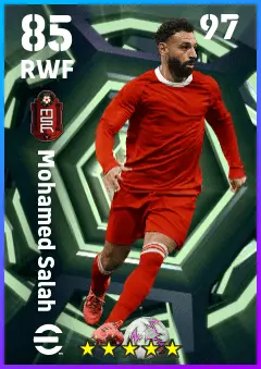 Mohamed Salah eFootball 2026 player card — 85 OVR RWF