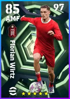 Florian Wirtz eFootball 2026 player card — 85 OVR AMF