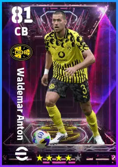 Waldemar Anton eFootball 2026 player card — 81 OVR CB