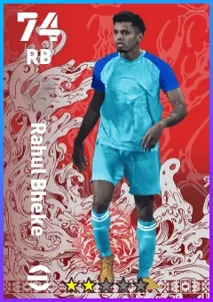 Rahul Bheke eFootball 2026 player card — 74 OVR RB