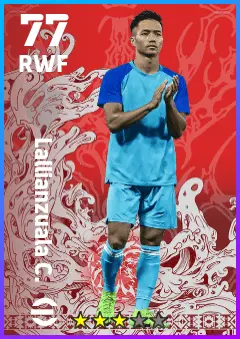 Lallianzuala C. eFootball 2026 player card — 77 OVR RWF