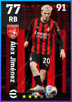 Alex Jimenez eFootball 2026 player card — 77 OVR RB