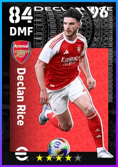 Declan Rice eFootball 2026 player card — 84 OVR DMF