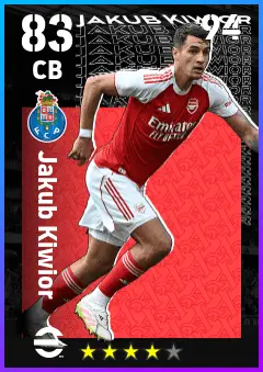 Jakub Kiwior eFootball 2026 player card — 83 OVR CB