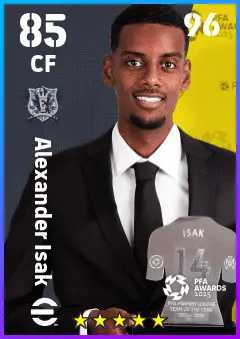 Alexander Isak eFootball 2026 player card — 85 OVR CF