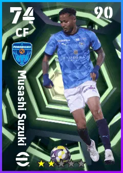 Musashi Suzuki eFootball 2026 player card — 74 OVR CF