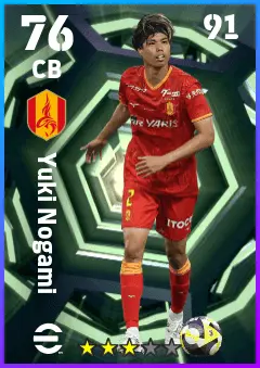 Yuki Nogami eFootball 2026 player card — 76 OVR CB