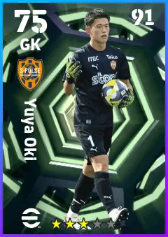 Yuya Oki eFootball 2026 player card — 75 OVR GK
