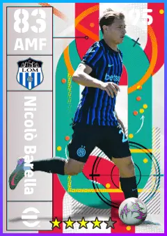 Nicolo Barella eFootball 2026 player card — 83 OVR AMF