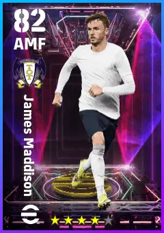 James Maddison eFootball 2026 player card — 82 OVR AMF