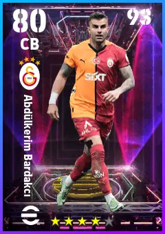 Abdulkerim Bardakci eFootball 2026 player card — 80 OVR CB