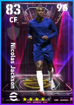 Nicolas Jackson eFootball 2026 player card — 83 OVR CF