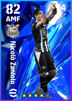 Nicolo Zaniolo eFootball 2026 player card — 82 OVR AMF