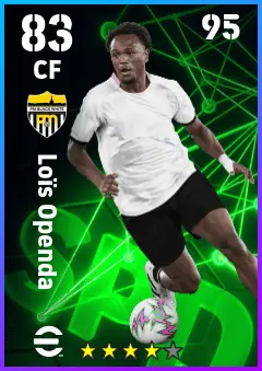 Lois Openda eFootball 2026 player card — 83 OVR CF