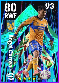 Angel Correa eFootball 2026 player card — 80 OVR RWF