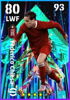 Federico Chiesa eFootball 2026 player card — 80 OVR LWF