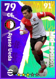 Ayase Ueda eFootball 2026 player card — 79 OVR CF