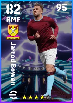 Jarrod Bowen eFootball 2026 player card — 82 OVR RMF