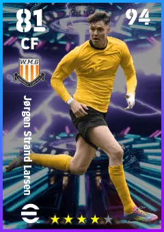 Jorgen Strand Larsen eFootball 2026 player card — 81 OVR CF