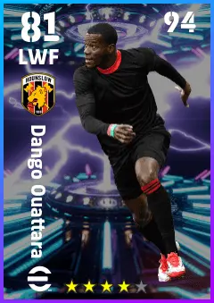 Dango Ouattara eFootball 2026 player card — 81 OVR LWF
