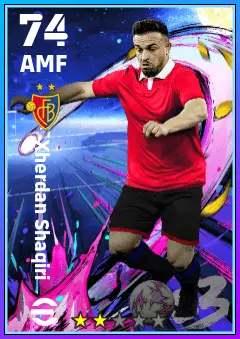 Xherdan Shaqiri eFootball 2026 player card — 74 OVR AMF
