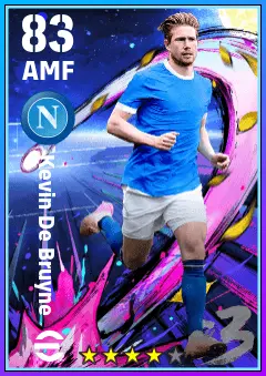 Kevin De Bruyne eFootball 2026 player card — 83 OVR AMF